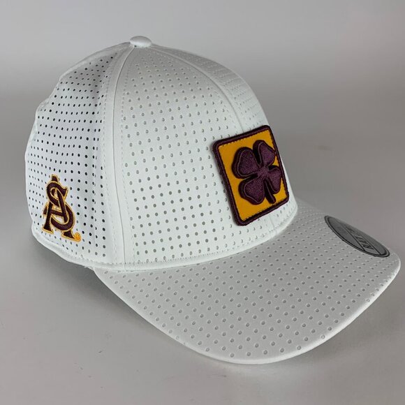 Arizona State Sun Devils NCAA White Black Clover Stretch Fitted Hat L/XL New - Picture 1 of 6